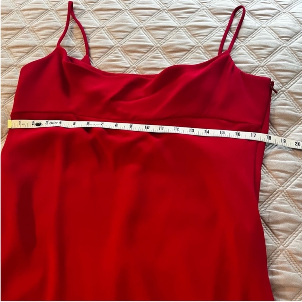 JONES NEW YORK Stunning Red Evening Silky Midi Dress - Sz 12 - Picture 5 of 8